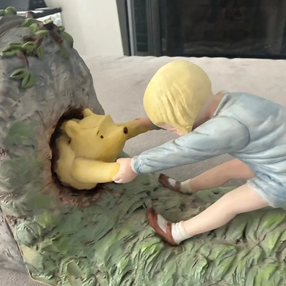 Disney Winnie the Pooh & Christopher Robin Bookends with Rabbit Friends